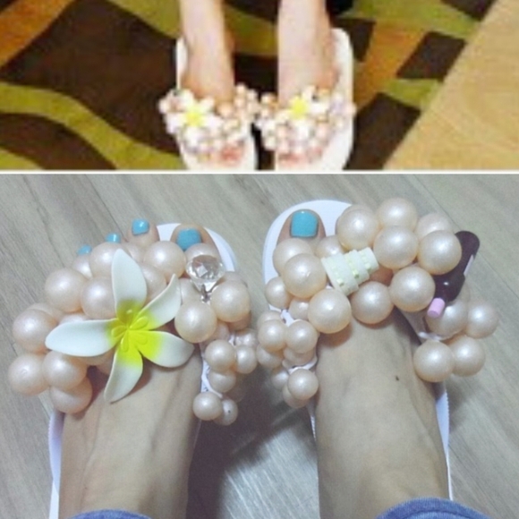 💍💎Platform Wedding Bridal Flipflops Women Size 6 [EUC] with Bubbles - Picture 17 of 17